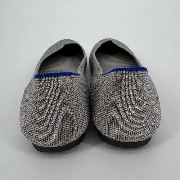 Rothy's The Flat Metallic Silver Women's 9.5 Round Toe Ballet Shoes - Picture 4 of 7